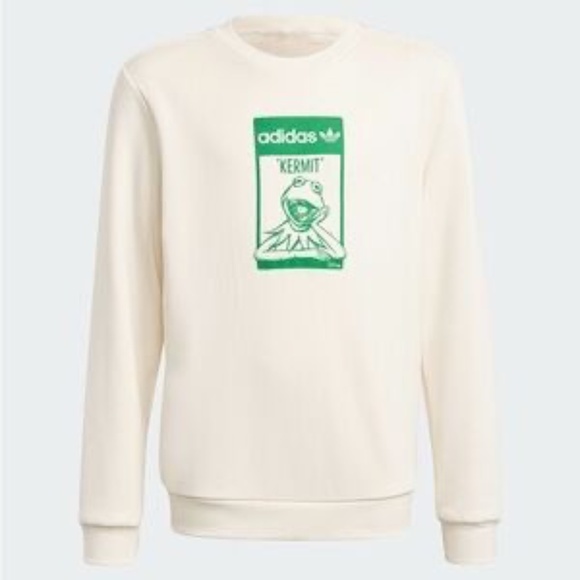 Adidas Boys 'Kermit" Sweatshirt, size XL, cream color - Picture 1 of 5
